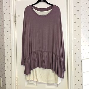 Women's Brand New LOGO/Laurie Goldstein Greyish/Purple 2 Piece Tunic. Size 1X